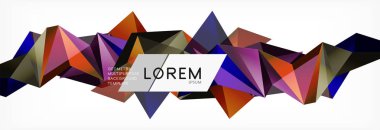 3D kartı ışık zemin üzerinde. Soyut üçgen desen. Futuristik geometrik arka plan.