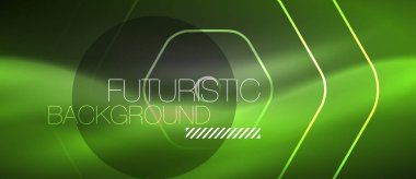 Siyah ve parlak renkli çizgiler neon tasarım, magin techno şablon arka plan