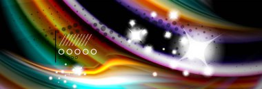 Renk akışı poster. Dalga sıvı şekil renk arka plan. Tasarımınız için sanat tasarım