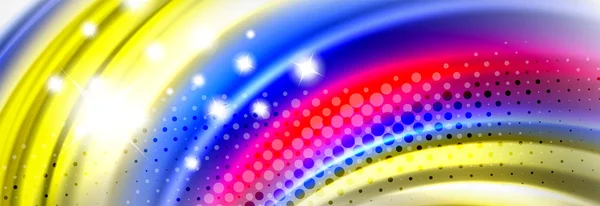 Vloeistof-vloeistof kleuren abstracte achtergrond, kleurrijke geometrische achtergrond - samenstelling van de vloeistof vormen — Stockvector