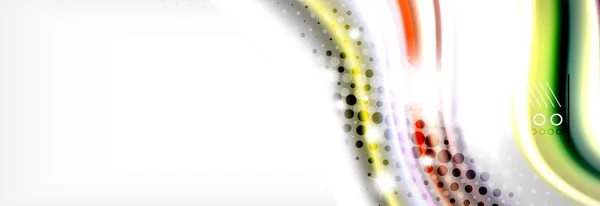 Líneas de onda abstractas líquido fluido arco iris estilo color rayas fondo. Ilustración artística para presentación, fondo de pantalla de aplicaciones, banner o póster — Vector de stock