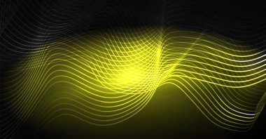 Neon satırları dalga geçmiş. Soyut Kompozisyon