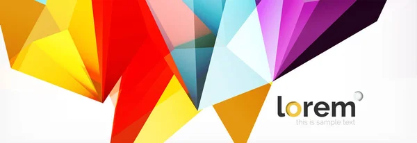Vektorový pozadí barevné geometrické trojúhelník, crystal banner design — Stockový vektor