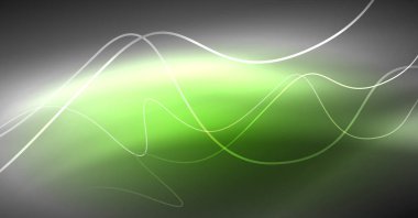 Neon satırları dalga geçmiş. Soyut Kompozisyon