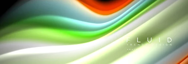 Banner colorido líquido abstracto. Diseño dinámico ondulado de moda. Formas de color fluido . — Vector de stock