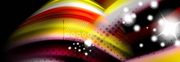 Rainbow color fluid wave lines flow poster. Wave Liquid shapes design — Stock Vector
