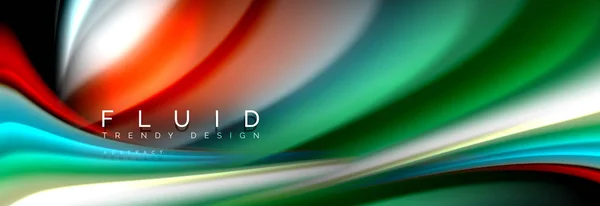 Banner colorido líquido abstracto. Diseño dinámico ondulado de moda. Formas de color fluido . — Vector de stock