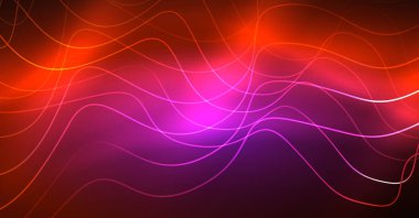 Neon satırları dalga geçmiş. Soyut Kompozisyon