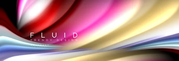 Abstract liquid colorful banner. Trendy vector wavy dynamic design. Fluid color shapes.
