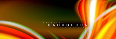 Sıvı renk arka plan, soyut dalgalar çizgiler, renkler ışık zemin üzerinde ışık efektleri ile karıştırma bulanık. Sunum, app duvar kağıdı, başlık sayfası veya poster için sanatsal illüstrasyon vektör