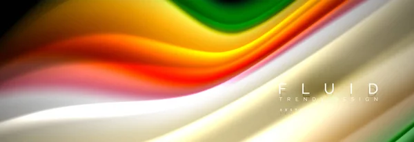 Banner colorido líquido abstrato. Design dinâmico ondulado na moda. Formas de cor fluida . —  Vetores de Stock