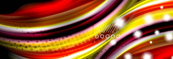 Colore arcobaleno fluido onda linee flusso poster. Onda Forme liquide design — Vettoriale Stock