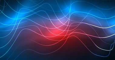 Soyut dalga koyu, parlak hareket üzerinde parlayan, Noel ve yeni yıl alan ışık sihirli. Techno arka plan