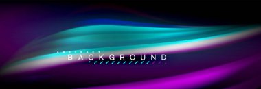 Sıvı renk arka plan, soyut dalgalar çizgiler, renkler ışık zemin üzerinde ışık efektleri ile karıştırma bulanık. Sunum, app duvar kağıdı, başlık sayfası veya poster için sanatsal illüstrasyon vektör