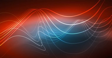 Neon satırları dalga geçmiş. Vektör soyut kompozisyon