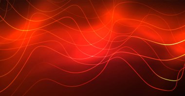 Neon satırları dalga geçmiş. Soyut Kompozisyon