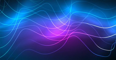 Soyut dalga koyu, parlak hareket üzerinde parlayan, Noel ve yeni yıl alan ışık sihirli. Techno arka plan