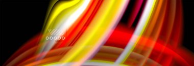 Gökkuşağı renkli sıvı dalga çizgiler poster akışı. Dalga sıvı şekil tasarım