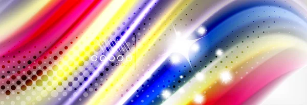 Abstrakt våg linjer flytande vätska rainbow stil färg ränder bakgrund. Konstnärliga illustration för presentation, app tapeter, banderoll eller affisch — Stock vektor