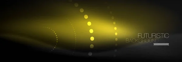 Светящиеся точки линии неоновых кругов, дизайн круглых линий, абстрактный стиль на черном фоне. Неоновые абстрактные круглые круги Магия неоновых огней и светящихся точек — стоковый вектор