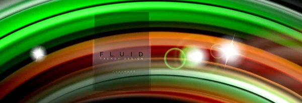 Absztrakt háttérgrafika áramló keverő folyékony színes hullámok fekete — Stock Vector