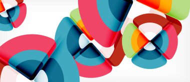 Daireler ve üçgenler geometrik arka plan. Trendy soyut düzeni şablonu iş veya teknoloji sunu veya web broşür kapak için duvar kağıdı