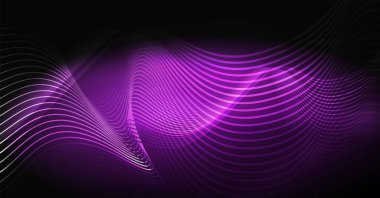 Neon satırları dalga geçmiş. Vektör soyut kompozisyon