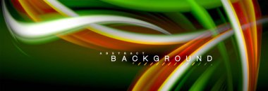 Sıvı renk arka plan, soyut dalgalar çizgiler, renkler ışık zemin üzerinde ışık efektleri ile karıştırma bulanık. Sunum, app duvar kağıdı, başlık sayfası veya poster için sanatsal illüstrasyon vektör