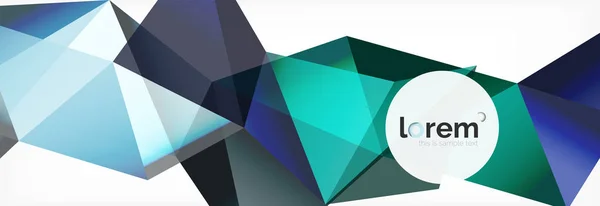 Vector de fondo triángulo geométrico colorido, diseño de banner de cristal — Archivo Imágenes Vectoriales