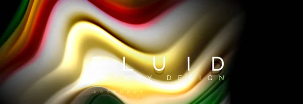 Bannière colorée liquide abstraite. Design dynamique ondulé tendance. Formes de couleurs fluides . — Image vectorielle