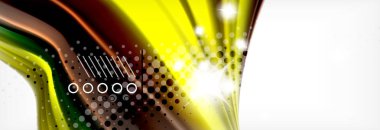 Soyut dalga satırları sıvı sıvı gökkuşağı tarzı renk çizgili arka plan. Sunum, app duvar kağıdı, başlık sayfası veya poster için sanatsal illüstrasyon