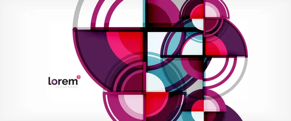 Círculo fundo abstrato, brilhante colorido redondo formas geométricas —  Vetores de Stock
