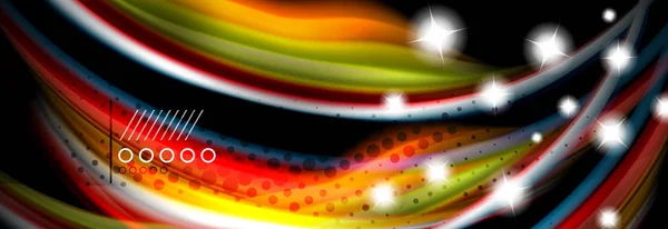 Farbfluss-Plakat. Welle flüssige Form Farbe Hintergrund. Art Design für Ihr Design — Stockvektor