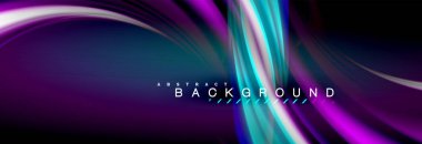 Sıvı renk arka plan, soyut dalgalar çizgiler, renkler ışık zemin üzerinde ışık efektleri ile karıştırma bulanık. Sunum, app duvar kağıdı, başlık sayfası veya poster için sanatsal illüstrasyon vektör