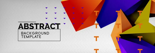 Triángulos fondo poligonal, vector 3d poli plantilla — Vector de stock