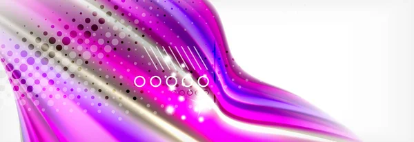 Abstrato linhas de onda líquido líquido estilo arco-íris cor listras fundo. Ilustração artística para apresentação, papel de parede app, banner ou cartaz — Vetor de Stock