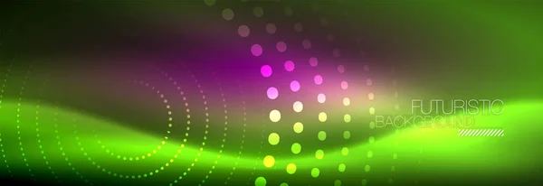 Vert néon cercle pointillé fond — Image vectorielle