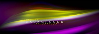 Sıvı renk arka plan, soyut dalgalar çizgiler, renkler ışık zemin üzerinde ışık efektleri ile karıştırma bulanık. Sunum, app duvar kağıdı, başlık sayfası veya poster için sanatsal illüstrasyon vektör