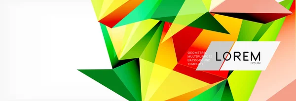 Triangolo 3d stile arte poligonale. Design geometrico futuro. Geometria vettoriale illustrazione futuristica — Vettoriale Stock