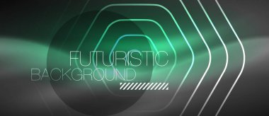 Siyah ve parlak renkli çizgiler neon tasarım, magin techno şablon arka plan