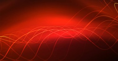 Neon satırları dalga geçmiş. Soyut Kompozisyon