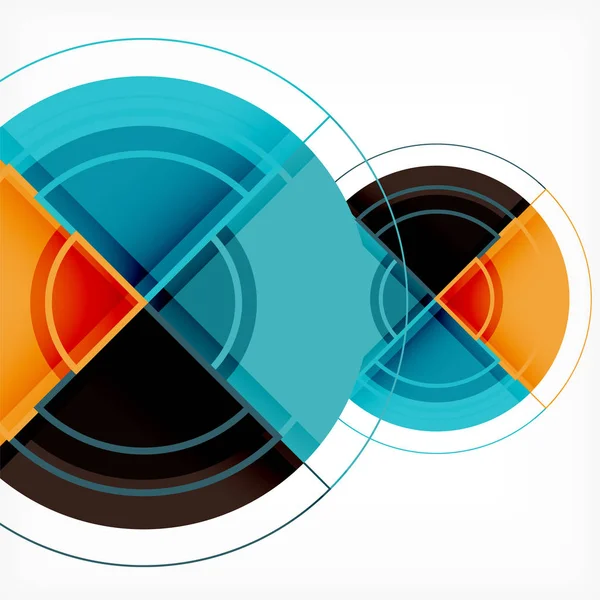 Kreative Kreise geometrischer abstrakter Hintergrund mit 3D-Effekt — Stockvektor