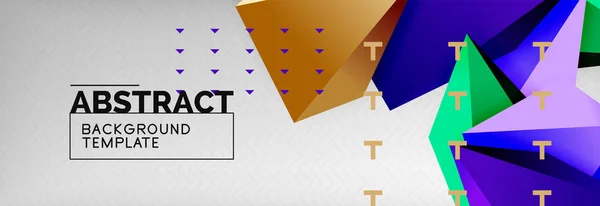 Dreiecke polygonaler Hintergrund, Vektor 3d Poly-Vorlage — Stockvektor
