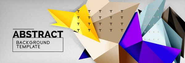 Mosaik dreieckigen 3D-Formen Komposition, geometrischen modernen Hintergrund. Design von Dreiecken und Polygonen — Stockvektor