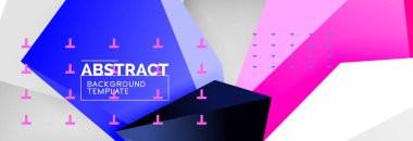 Üçgen poligon arka plan, vektör 3d poli şablonu