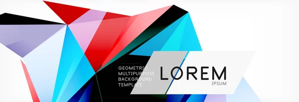 Háromszög 3d sokszögű art stílus. Jövőbeli geometriai design. Vektor geometria futurisztikus illusztráció — Stock Vector
