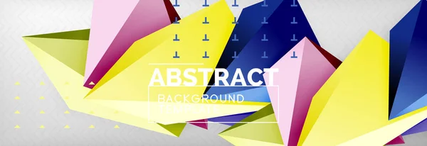 Lysefargerik trekantet poly 3d-sammensetning, abstrakt geometrisk bakgrunn, minimal design, polygonal futuristisk plakatmal – stockvektor