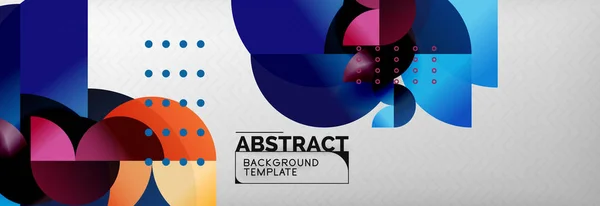 Kreis-Vektor abstrakt geometrischer Hintergrund, Farbe runde Formen Komposition auf grau — Stockvektor