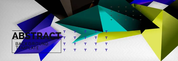 Fond abstrait, couleur volante composition géométrique triangles sur gris — Image vectorielle