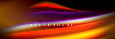 Sıvı renk arka plan, soyut dalgalar çizgiler, renkler ışık zemin üzerinde ışık efektleri ile karıştırma bulanık. Sunum, app duvar kağıdı, başlık sayfası veya poster için sanatsal illüstrasyon vektör